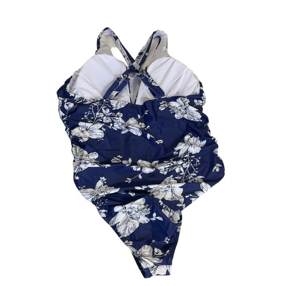 You Di An Blue Floral One Piece Swimsuit - Picture 3 of 6